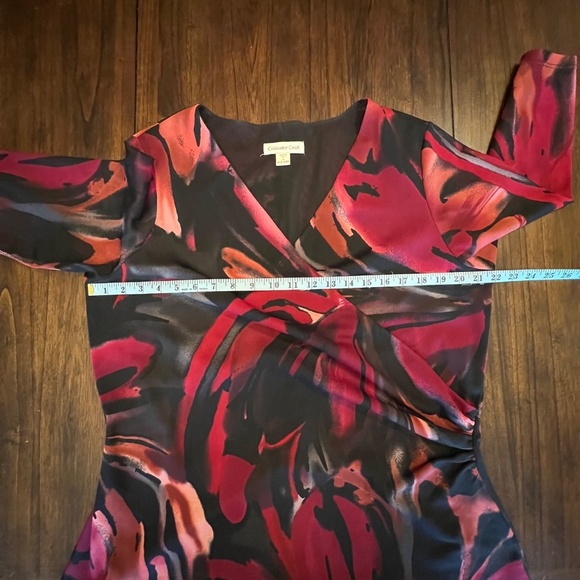 Coldwater Creek Abstract Wrap with Deep red & Black colors, Size 1X - Picture 9 of 11